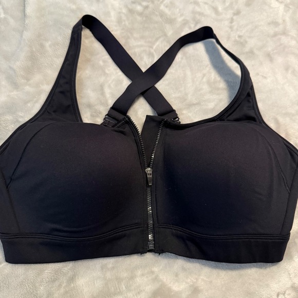 Under Armour Front Zip High Impact Sports Bra Black XL - Picture 3 of 6